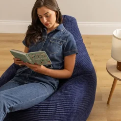 icon Zitzak Dalton - Corduroy Zitzak Volwassenen - Marineblauw Discount