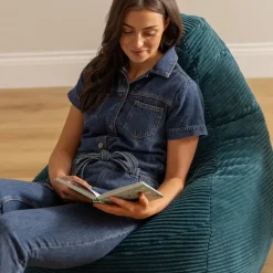 icon Zitzak Dalton - Corduroy Zitzak Volwassenen - Blauwgroen Best