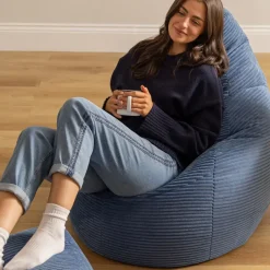 icon Zitzak en Poef Dalton - Corduroy Zitzak - Denimblauw Sale