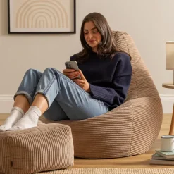 icon Zitzak en Poef Dalton - Corduroy Zitzak - Mokka Hot