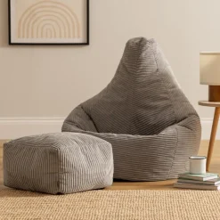 icon Zitzak en Poef Dalton - Corduroy Zitzak - Grijs Clearance
