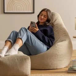 icon Zitzak en Poef Dalton - Corduroy Zitzak - Beige New