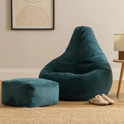 icon Zitzak en Poef Dalton - Corduroy Zitzak - Blauwgroen Sale
