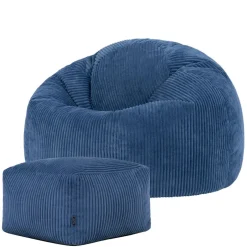 icon Zitzak en Poef Kingston - Corduroy Zitzak - Denimblauw Online