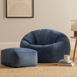 icon Zitzak en Poef Kingston - Corduroy Zitzak - Denimblauw Online