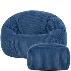 icon Zitzak en Poef Kingston - Corduroy Zitzak - Denimblauw Online