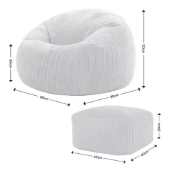 icon Zitzak en Poef Kingston - Corduroy Zitzak - Denimblauw Online