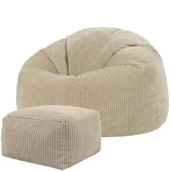 icon Zitzak en Poef Kingston - Corduroy Zitzak - Beige Outlet