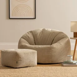 icon Zitzak en Poef Kingston - Corduroy Zitzak - Beige Outlet