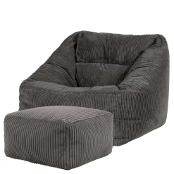 icon Zitzak en Poef Natalia - Corduroy Zitzak - Houtskool Sale