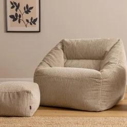 icon Zitzak en Poef Natalia - Corduroy Zitzak - Beige Online