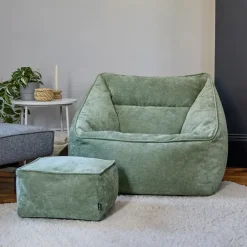 icon Zitzak en Poef Natalia - Chenille Zitzak Fauteuil - Saliegroen Discount