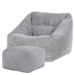 icon Zitzak en Poef Natalia - Corduroy Zitzak - Grijs Online
