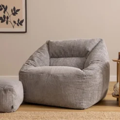 icon Zitzak en Poef Natalia - Corduroy Zitzak - Grijs Online