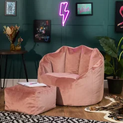 icon Zitzak en Poef Sirena - Zitzak Velvet - Oud roze Discount