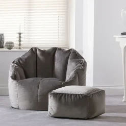 icon Zitzak en Poef Sirena - Zitzak Velvet - Houtskool