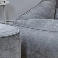 icon Zitzak en XL Poef Natalia - Chenille Zitzak Fauteuil - Grijs Discount