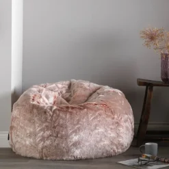 icon Zitzak Hacienda - Zitzak van Imitatiebont - Rozerood Hot