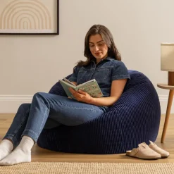 icon Zitzak Kingston - Corduroy Zitzak Volwassenen - Marineblauw Clearance