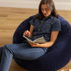 icon Zitzak Kingston - Corduroy Zitzak Volwassenen - Marineblauw Clearance