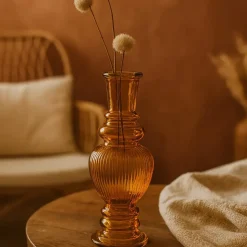 Ideas 4 Seasons Bloemenvaas Venice - glas - geel - D5.7 x H15 cm Discount