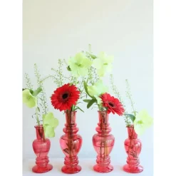 Ideas 4 Seasons Bloemenvaas Venice - glas - koraal rood - D5.7 x H15 cm Discount
