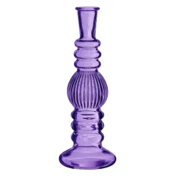 Ideas 4 Seasons Vaas Florence - paars glas - ribbel - D8,5 x H23 cm New