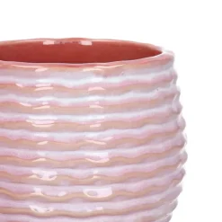 Ideas 4 Seasons Ideas4seasons Plantenpot ribbel - zachtroze - D14 x H10 cm Sale