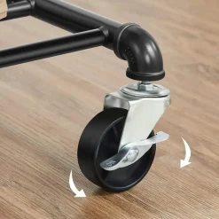 Parya Ijzeren Kledingrek - Kledingrek op wieltjes - 2 stangen Online