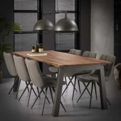 Dimehouse Industriële acacia houten eetkamertafel Edge 180 cm - Hout - Bruin Hot
