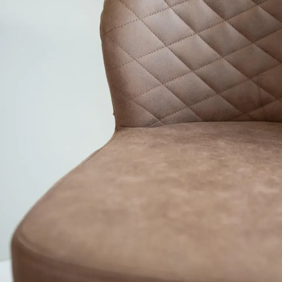 Dimehouse Industriële barkruk Grizzly taupe - Zithoogte 64 cm - Stof - Taupe Best