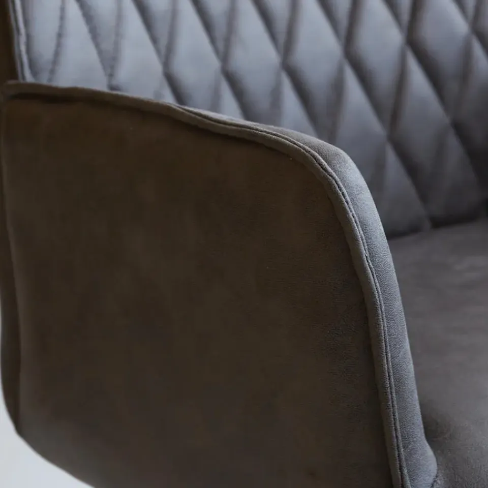 Dimehouse Industriële draaibare bureaustoel Novan antraciet - 52x57x87 cm - Stof - Grijs Online