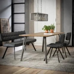 Dimehouse Industriële Eetkamerbank Madrid 180 cm Hot