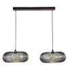 Dimehouse Industriële hanglamp Jill 2-lichts koper bruin - 43x102x150 cm - Nikkel - Zwart Clearance