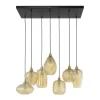 Dimehouse Industriële hanglamp Olaf amber 7-lichts glas - 38x95x150 cm - Amber color glas Clearance