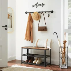 ACAZA Industriële Kapstok met 8 Haken, Kledingstang, Ophang Rail - Metaal - Zwart Best