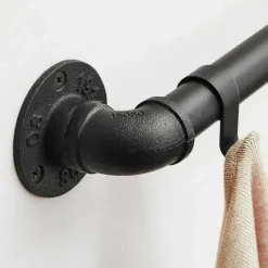 ACAZA Industriële Kapstok met 8 Haken, Kledingstang, Ophang Rail - Metaal - Zwart Best