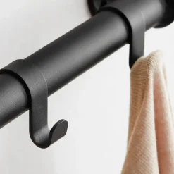 ACAZA Industriële Kapstok met 8 Haken, Kledingstang, Ophang Rail - Metaal - Zwart Best