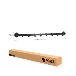 ACAZA Industriële Kapstok met 8 Haken, Kledingstang, Ophang Rail - Metaal - Zwart Best