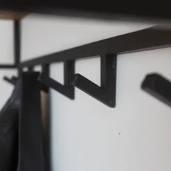 Dimehouse Industriële Kapstok Niels Hoedenplank acaciahout - 33x100x27 cm - Hout - Bruin Best