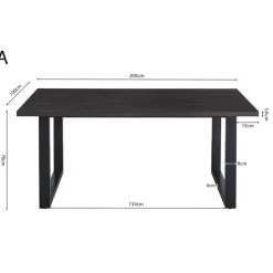 Interiax Eettafel 'Oliver' 200 cm Decor Donkerbruin Hot