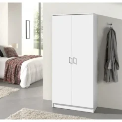 Interiax Kledingkast 'Amelie' - Wit - 2 Deurs - 180x80x40 cm Clearance