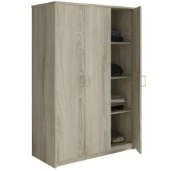 Interiax Kledingkast 'Amelie' - Sonoma Eik - 3 Deurs - 180x120x54 cm Discount
