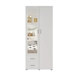 Interiax Kledingkast 'Lena' - Wit - 2 Deurs - 185x80x52cm Best