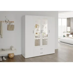 Interiax Kledingkast 'Lena' - Sonoma Eik - 4 Deurs - 185x160x52cm Sale