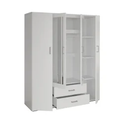 Interiax Kledingkast 'Lena' - Sonoma Eik - 4 Deurs - 185x160x52cm Sale