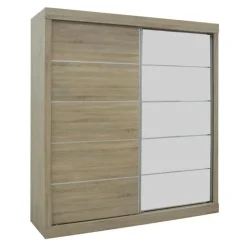 Interiax Kledingkast 'Mila' - Sonoma Eik - Schuifdeurkast - 197x182x52 cm Sale