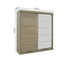 Interiax Kledingkast 'Mila' - Sonoma Eik - Schuifdeurkast - 197x182x52 cm Sale