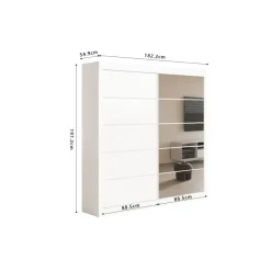 Interiax Kledingkast 'Mila' - Wit - Schuifdeurkast - 197x182x52 cm Outlet