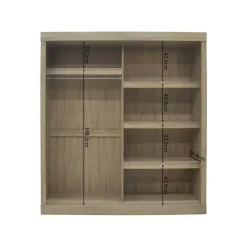 Interiax Kledingkast 'Mila' - Sonoma Eik - Schuifdeurkast - 197x182x52 cm Best